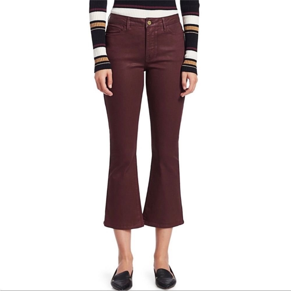 Frame Le Crop Mini Boot Bordeaux coated jeans burgundy 26